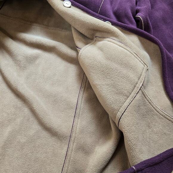 New Susan Graver Reversible Brown Burgundy Button Down Coat Jacket - Picture 5 of 9